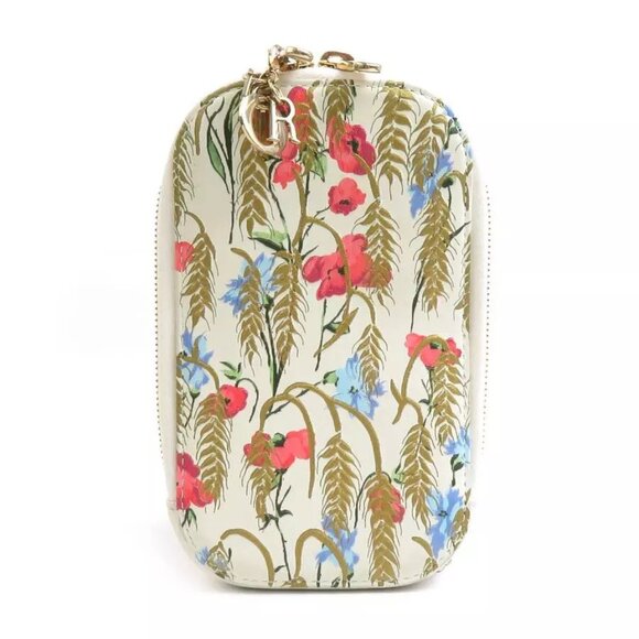 Christian Dior Phone Holder Pouch Off White/Multicolor Leather - Picture 1 of 11